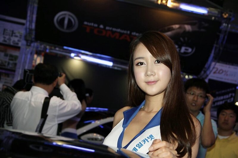 Woman at auto show event