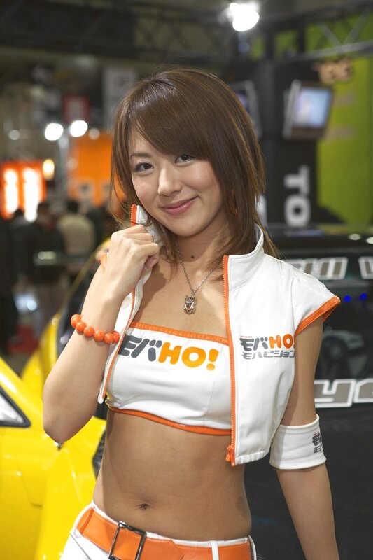 Woman at auto show event