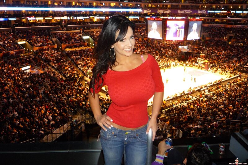 Woman at basketball game