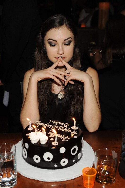 Woman at birthday celebration