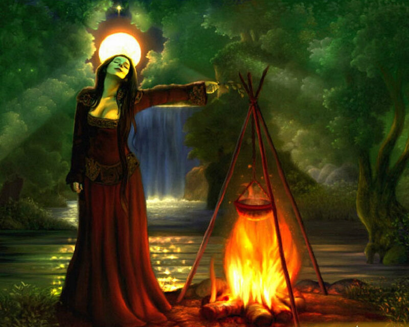 Woman at Campfire