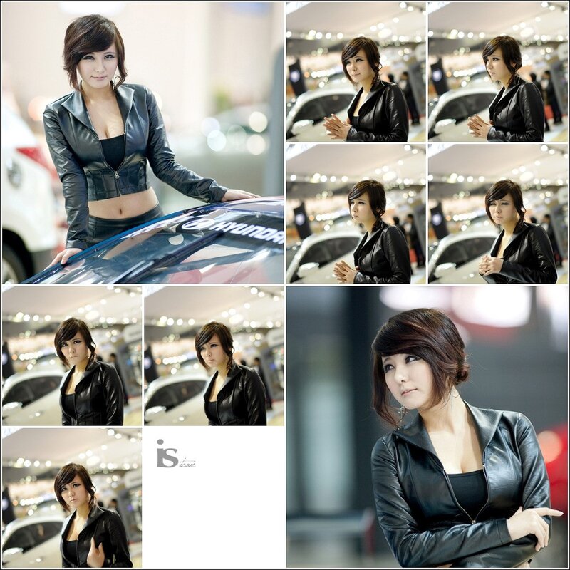 Woman at car show