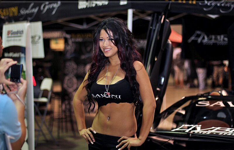 Woman at Car Show — Black, Lively