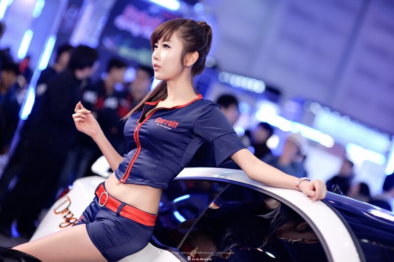 Woman at car show event