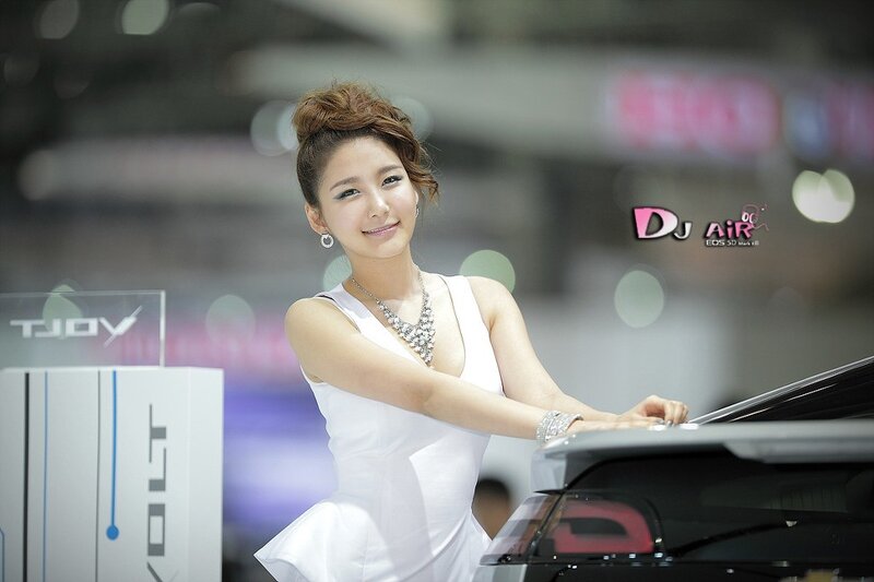 Woman at car show event