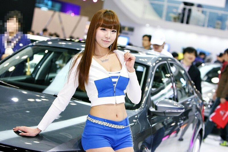 Woman at car show event