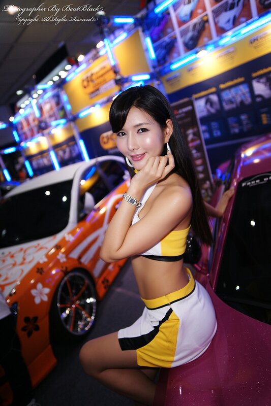 woman at car show event