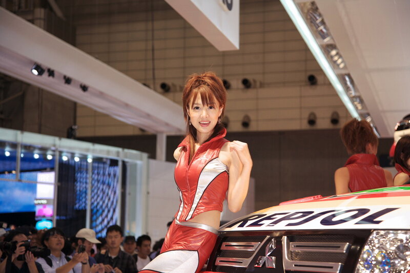 Woman at car show event