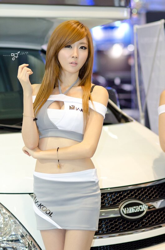 Woman at car show event