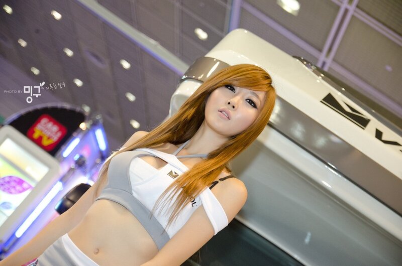 Woman at car show event