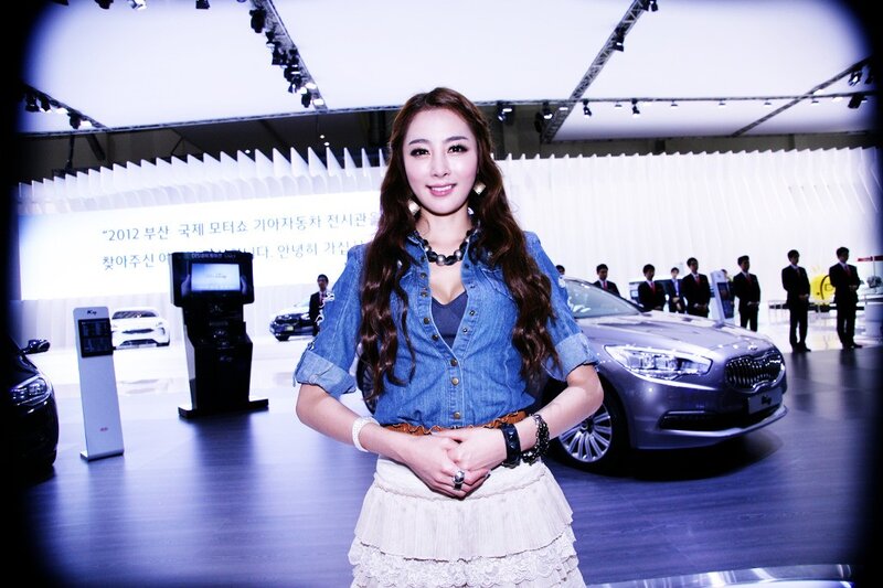 Woman at car show event
