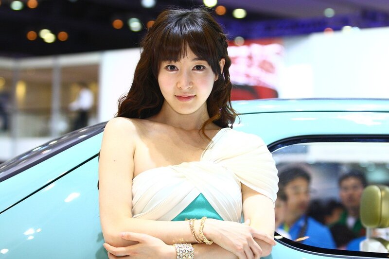 Woman at car show event
