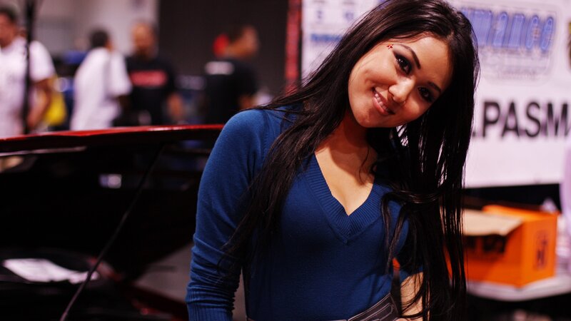 woman at car show event