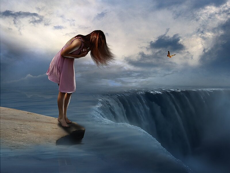 Woman at Cliff Edge