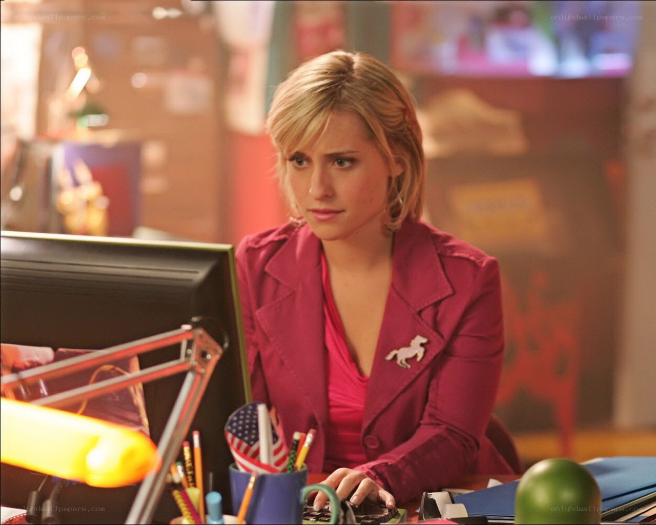 woman at computer desk