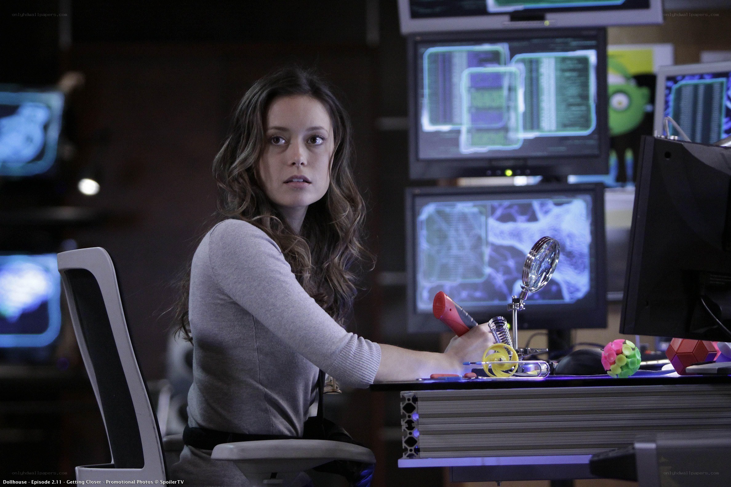 woman at computer workstation