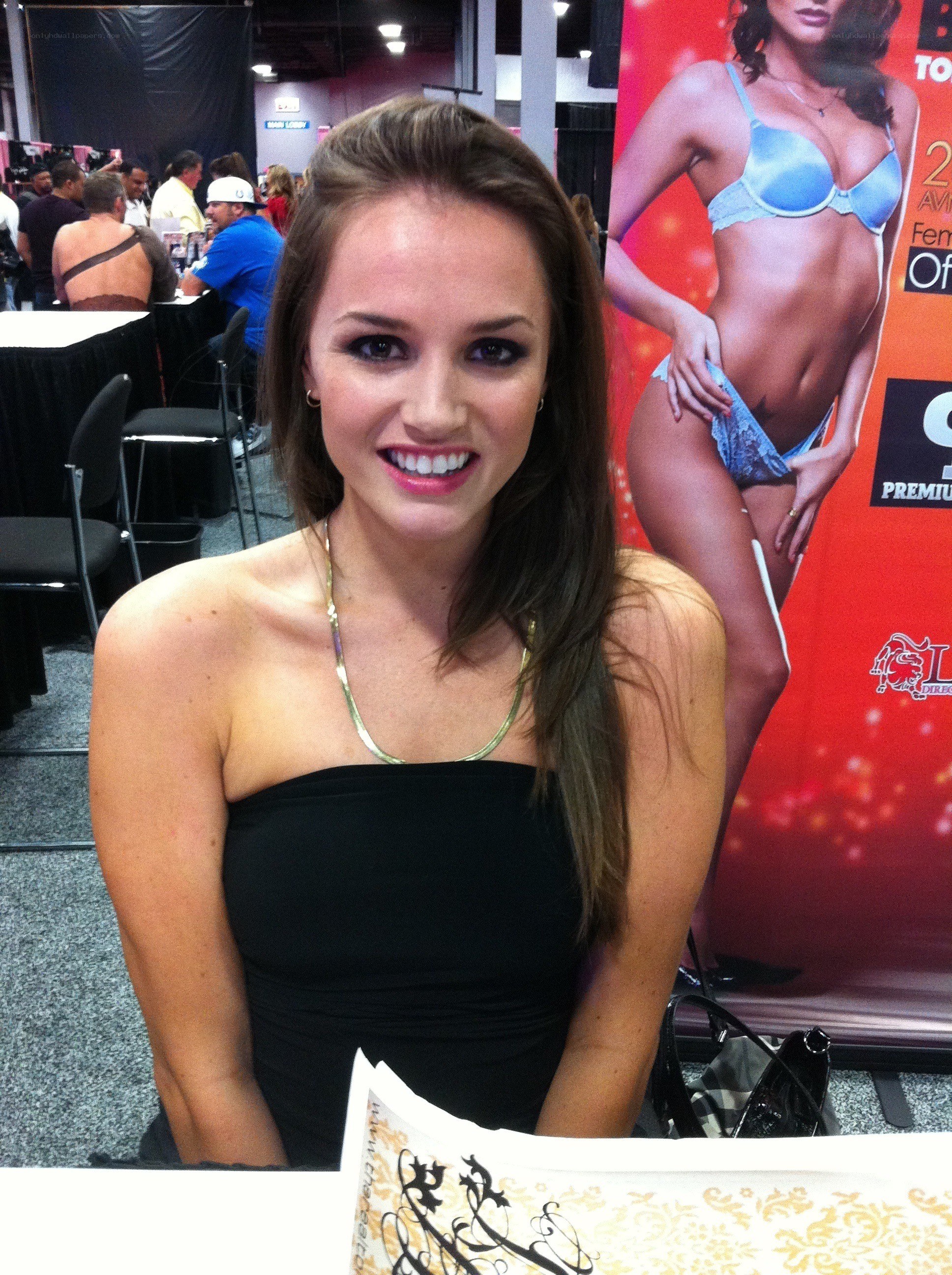 woman at convention booth