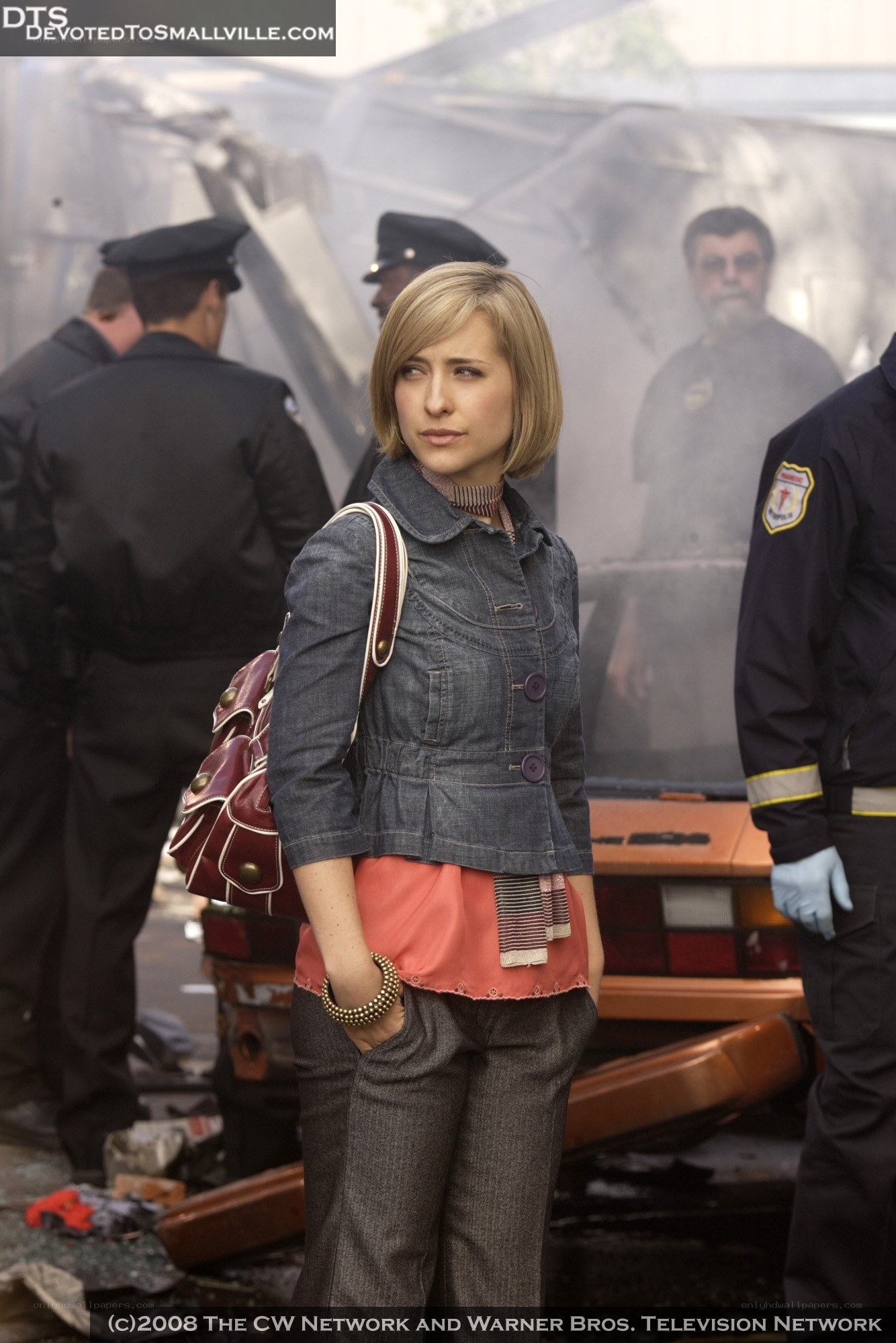 Woman at crash scene