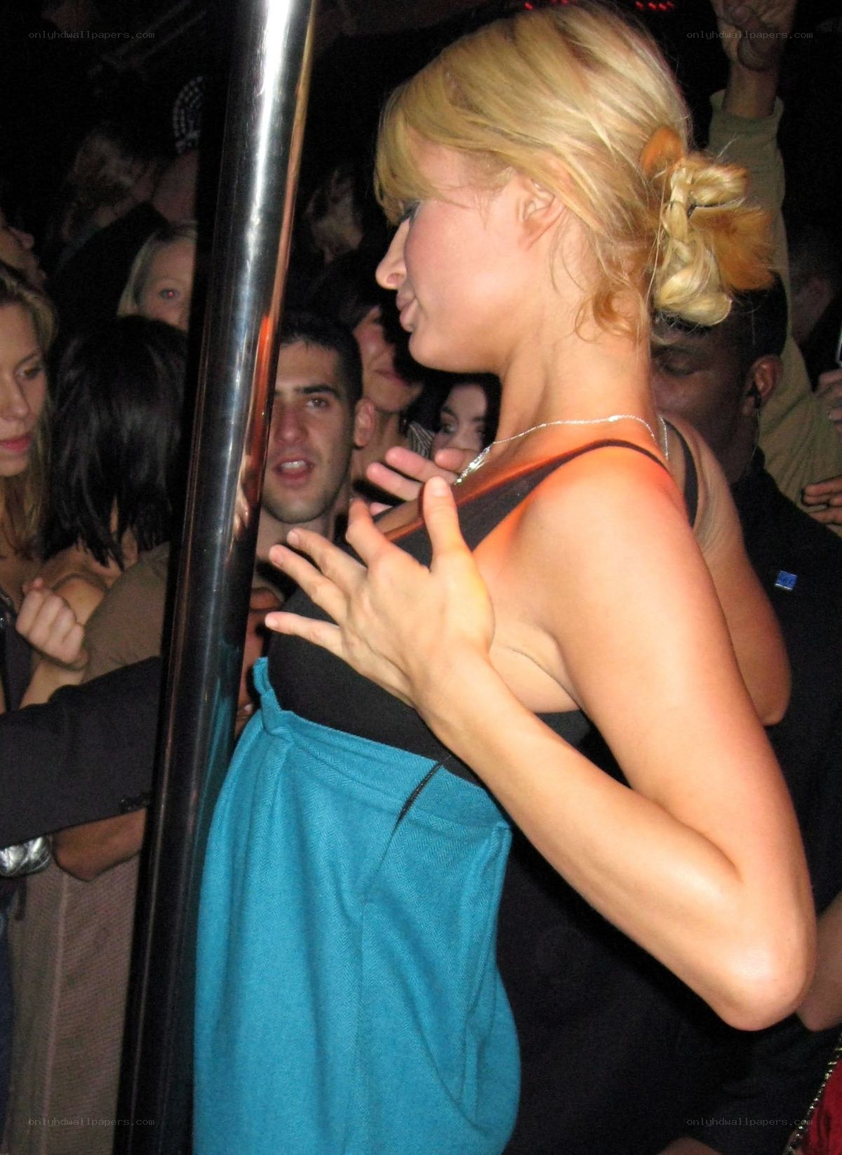 woman at crowded event