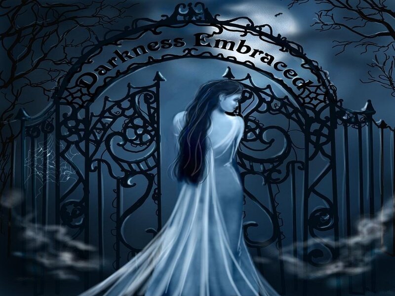 woman at dark gate