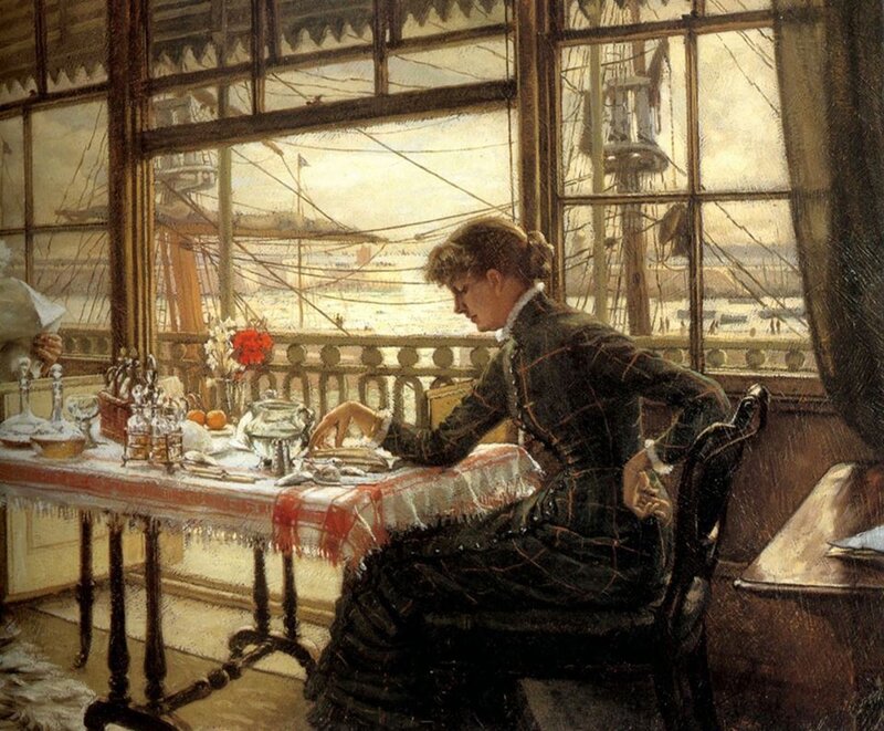 Woman at Dining Table — Brown