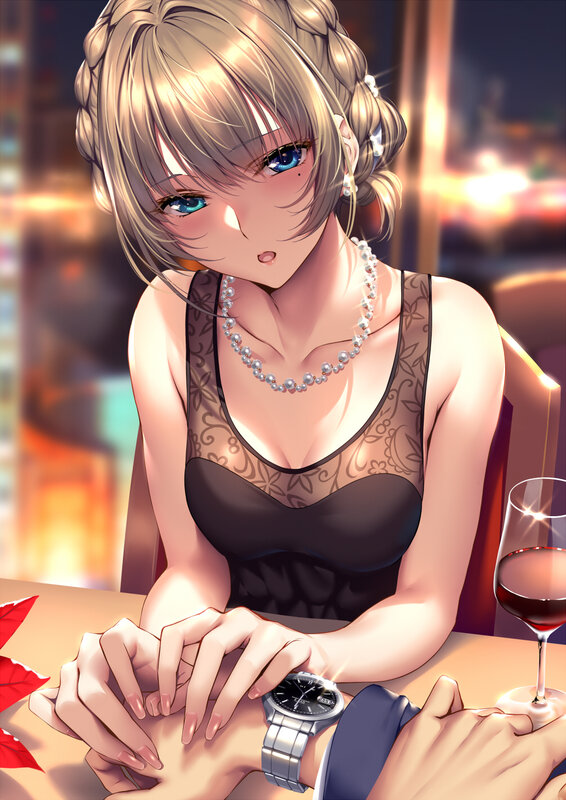 Woman at Dinner Table — Black, Intimate