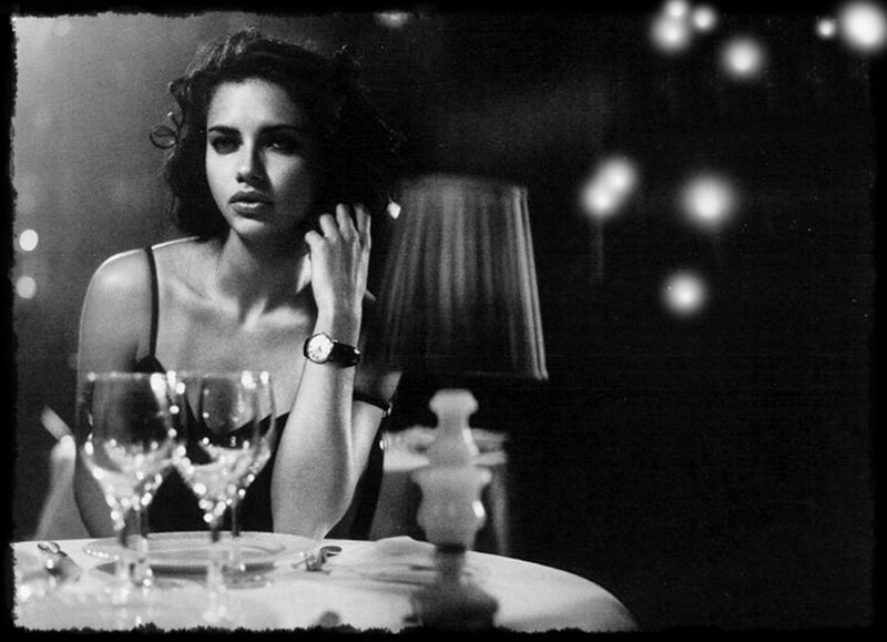Woman at Dinner Table — Black