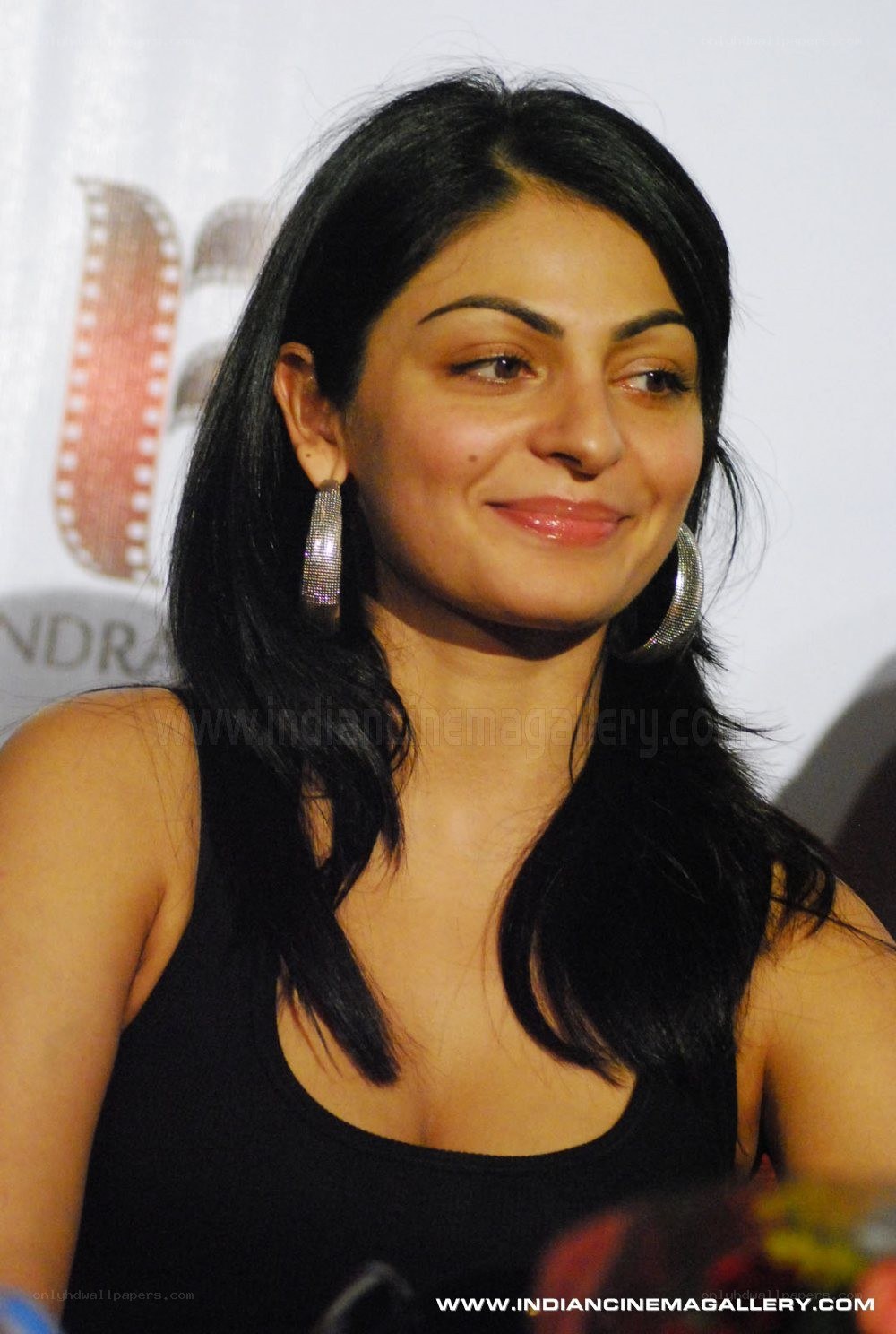 woman at event smiling