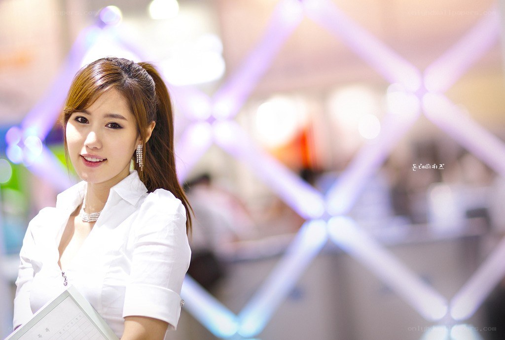 woman at event with lights
