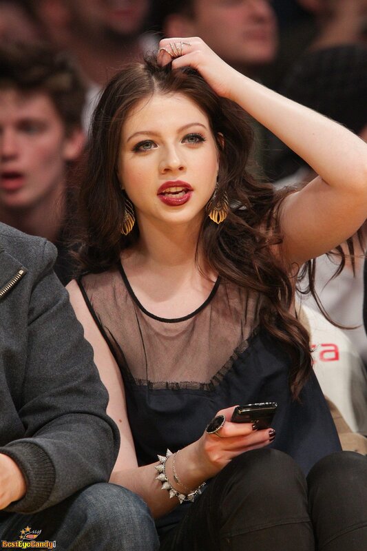 woman at event with phone