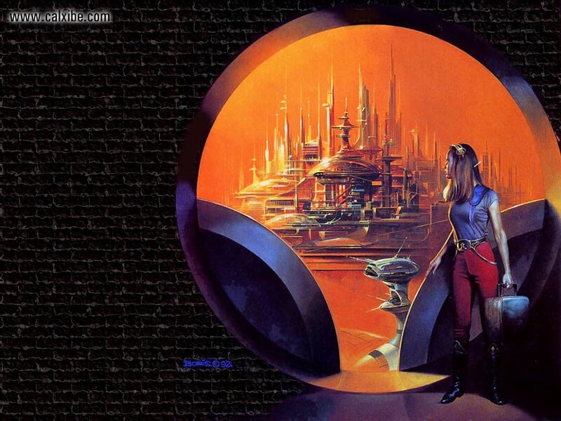 woman at futuristic window