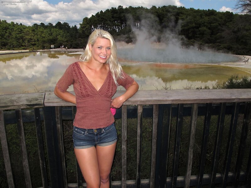 Woman at geothermal park