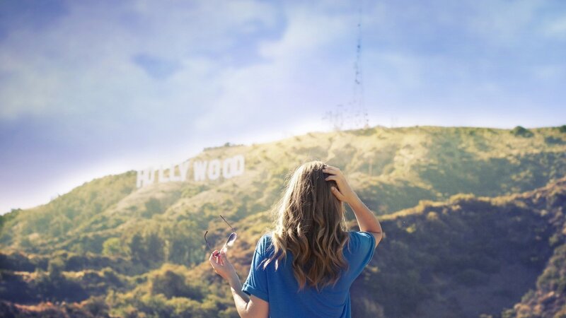 Woman at Hollywood Sign