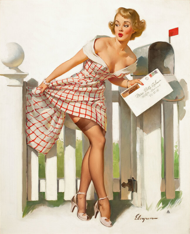 Woman at mailbox with letter