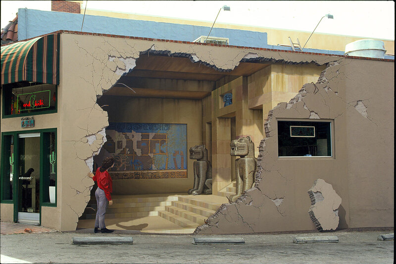Woman at Mural Entrance