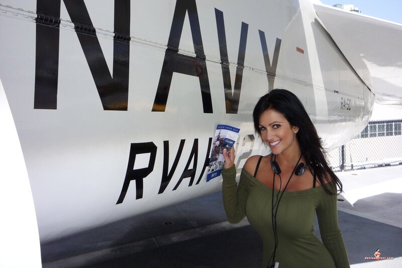 Woman at Navy aircraft display