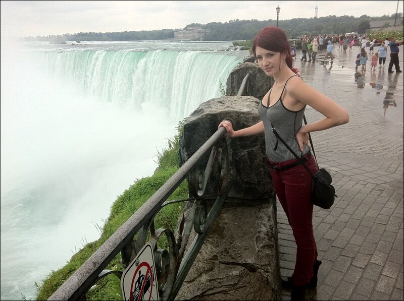 Woman at Niagara Falls