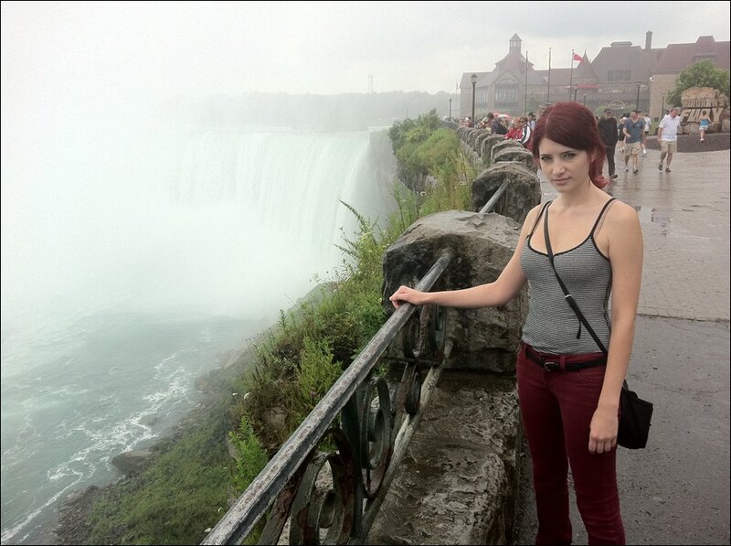 Woman at Niagara Falls