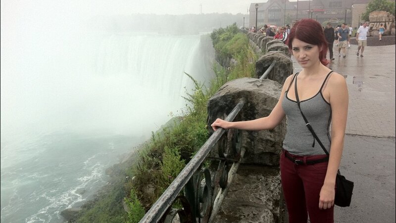 Woman at Niagara Falls