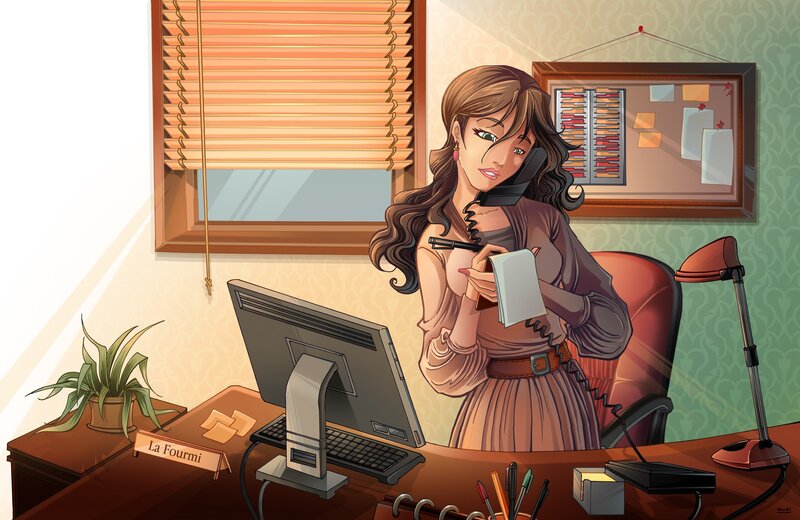 woman at office desk