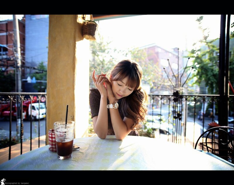 woman at outdoor cafe