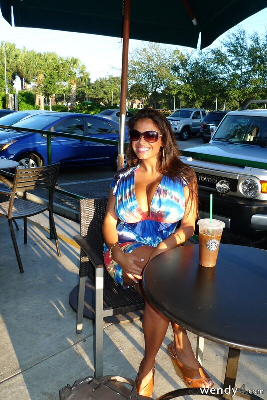 Woman at outdoor cafe