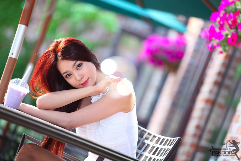 woman at outdoor cafe
