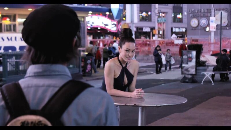 Woman at Outdoor Table — Gray