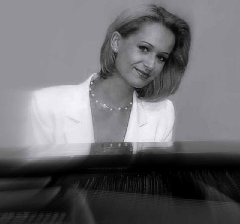 Woman at Piano — Black, Calm, Photograph