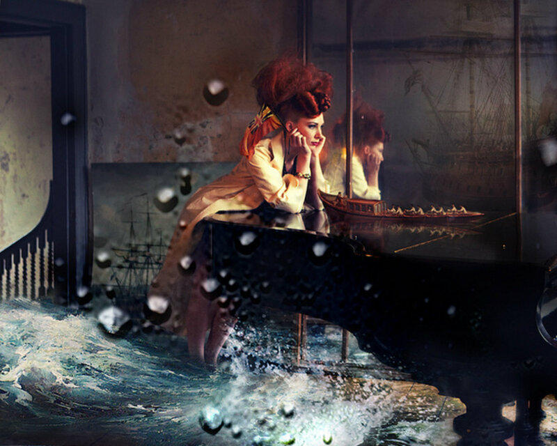 Woman at Piano in Water