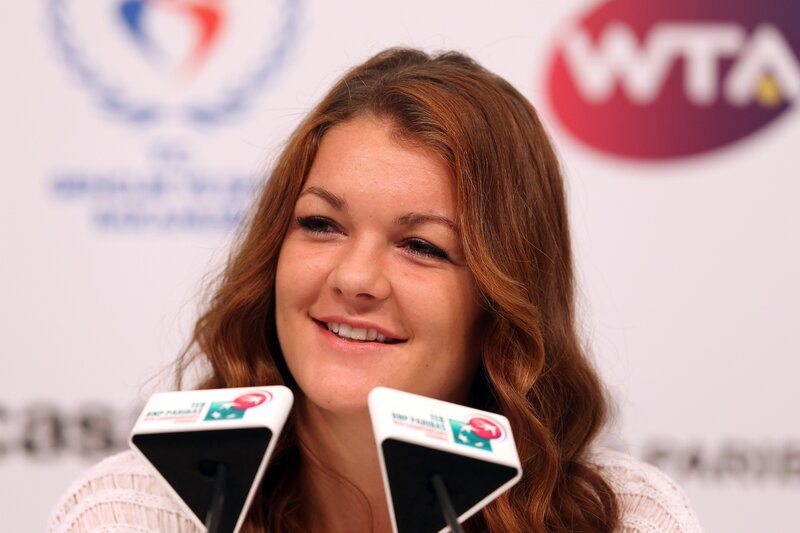 woman at press conference