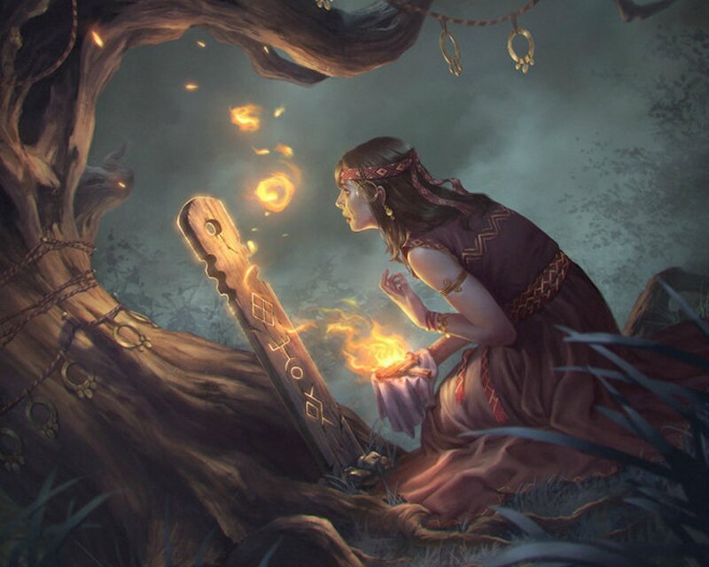 Woman at Ritual Site