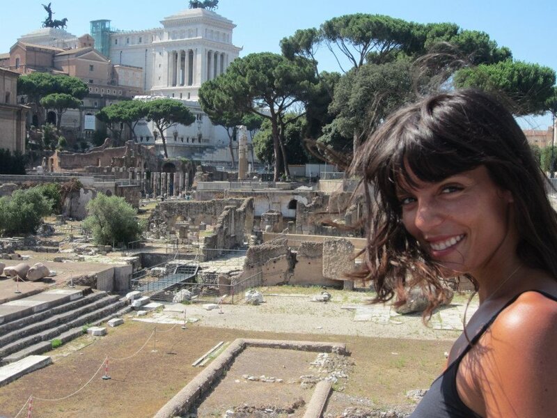 Woman at Roman ruins