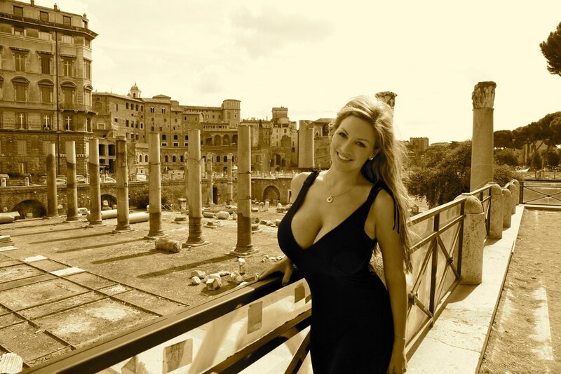 Woman at Roman ruins